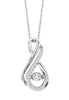 ESTATE .32CT DANCING DIAMOND 14KT WHITE GOLD CLASSIC LOVE KNOT FLOATING PENDANT