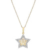 ESTATE .18CT ROUND DIAMOND 14KT YELLOW GOLD 3D STAR FILIGREE FLOATING PENDANT