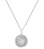 ESTATE .36CT ROUND & BAGUETTE DIAMOND 14KT WHITE GOLD 3D CIRCULAR FLOWER PENDANT