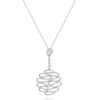 ESTATE LARGE 2.49CT ROUND CUT DIAMOND 18KT WHITE GOLD 3D MULTI WAVE FUN PENDANT