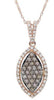 .67CT WHITE & MOCHA DIAMOND 14KT ROSE GOLD MARQUISE SHAPE HALO FLOATING PENDANT