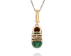 ESTATE .26CT DIAMOND & AAA GREEN ENAMEL 14KT ROSE GOLD 3D BABY SHOE FUN PENDANT