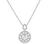 ESTATE 1.01CT ROUND CUT DIAMOND 14KT WHITE  GOLD 3D FLOWER CIRCULAR FUN NECKLACE