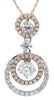 ESTATE .98CT DIAMOND 14KT WHITE GOLD 3D CLASSIC DOUBLE CIRCULAR FUN PENDANT