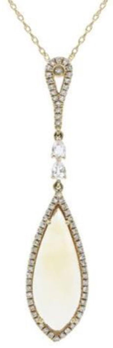3.24CT DIAMOND, AAA CITRINE & TOPAZ 14KT YELLOW GOLD TEAR DROP FLOATING PENDANT