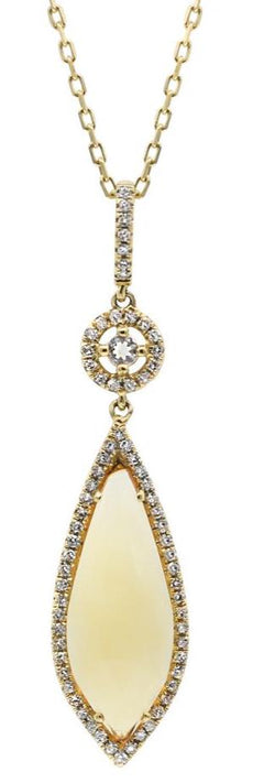 2.93CT DIAMOND & AAA CITRINE & WHITE TOPAZ 14K YELLOW GOLD TEAR DROP FUN PENDANT