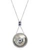 1.27CT DIAMOND SAPPHIRE & MOTHER OF PEARL 18K WHITE GOLD CIRCLE OF LIFE NECKLACE