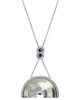 1.27CT DIAMOND SAPPHIRE & MOTHER OF PEARL 18K WHITE GOLD CIRCLE OF LIFE NECKLACE