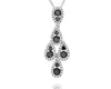 ESTATE 1.14CT WHITE & BLACK DIAMOND 14K WHITE GOLD CLASSIC TEAR DROP FUN PENDANT