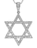 LARGE 1.49CT DIAMOND 18KT WHITE GOLD 3D CLASSIC STAR OF DAVID FLOATING PENDANT