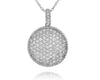 ESTATE .91CT DIAMOND 14KT WHITE GOLD 3D CIRCULAR PAVE CLASSIC FUN PENDANT