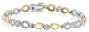 ESTATE 1.05CT DIAMOND 14KT TWO TONE GOLD 3D FLOWER INFINITY LOVE TENNIS BRACELET