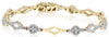 ESTATE 1.15CT DIAMOND 14KT YELLOW GOLD 3D CLUSTER FLOWER FUN TENNIS BRACELET