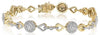 ESTATE 1.25CT ROUND CUT DIAMOND 14KT YELLOW GOLD 3D CLUSTER FUN TENNIS BRACELET
