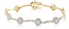 1.30CT DIAMOND 14KT YELLOW GOLD CLUSTER SQUARE BY THE YARD FUN TENNIS BRACELET