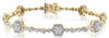 1.30CT DIAMOND 14KT YELLOW GOLD 3D MULTI FLOWER BY THE YARD LOVE TENNIS BRACELET
