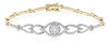 ESTATE 1.08CT DIAMOND 14KT YELLOW GOLD 3D CLASSIC EVIL EYE LUCKY TENNIS BRACELET