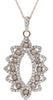 1.32CT WHITE & MOCHA DIAMOND 18K ROSE GOLD 3D OPEN MARQUISE SHAPE FLOWER PENDANT