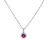 ESTATE .42CT DIAMOND & AAA RUBY 14KT WHITE GOLD FLOWER CLASSIC FLOATING PENDANT