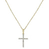 ESTATE .11CT ROUND CUT DIAMOND 14KT YELLOW GOLD 3D CLASSIC CROSS PENDANT