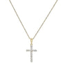 ESTATE .13CT ROUND CUT DIAMOND 14KT YELLOW GOLD 3D CLASSIC CROSS PENDANT