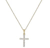 ESTATE .19CT ROUND CUT DIAMOND 14KT YELLOW GOLD 3D CLASSIC CROSS PENDANT