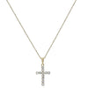 ESTATE .24CT ROUND CUT DIAMOND 14KT YELLOW GOLD 3D CLASSIC CROSS PENDANT