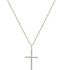 ESTATE .15CT ROUND CUT DIAMOND 14KT YELLOW GOLD 3D CLASSIC CROSS LOVE PENDANT