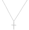 ESTATE .25CT ROUND CUT DIAMOND 14KT WHITE GOLD 3D CLASSIC CROSS LOVE PENDANT