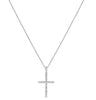 ESTATE .33CT ROUND CUT DIAMOND 14KT WHITE GOLD 3D CLASSIC CROSS LOVE PENDANT