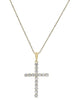 ESTATE .49CT ROUND CUT DIAMOND 14KT YELLOW GOLD 3D CLASSIC CROSS LOVE PENDANT