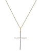 ESTATE .21CT ROUND CUT DIAMOND 14KT YELLOW GOLD 3D CLASSIC CROSS LOVE PENDANT