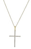 ESTATE .34CT ROUND CUT DIAMOND 14KT YELLOW GOLD 3D CLASSIC CROSS LOVE PENDANT