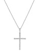 ESTATE .52CT ROUND CUT DIAMOND 14KT WHITE GOLD 3D CLASSIC CROSS LOVE PENDANT
