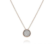 .50CT ROUND DIAMOND 14KT ROSE GOLD 3D PAVE CIRCULAR BY THE YARD FLOATING PENDANT