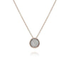 .50CT ROUND DIAMOND 14KT ROSE GOLD 3D PAVE CIRCULAR BY THE YARD FLOATING PENDANT