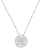 ESTATE .47CT DIAMOND 14KT WHITE GOLD 3D CLUSTER CLASSIC HALO FLOATING PENDANT
