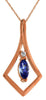 0.37CT DIAMOND & AAA TANZANITE 14KT ROSE GOLD MARQUISE & ROUND TEAR DROP PENDANT