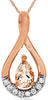 .41CT DIAMOND & AAA MORGANITE 14KT ROSE GOLD OVAL & PEAR SHAPE INFINITY PENDANT