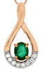 .41CT DIAMOND & AAA EMERALD 14K ROSE GOLD 3D OVAL & ROUND TEAR DROP LOVE PENDANT