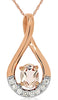 .36CT DIAMOND & AAA MORGANITE 14K ROSE GOLD OVAL INFINITY TEAR DROP LOVE PENDANT