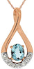 .36CT DIAMOND & AAA AQUAMARINE 14KT ROSE GOLD OVAL & ROUND INFINITY LOVE PENDANT