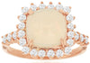 2.35CT DIAMOND & AAA OPAL 14KT ROSE GOLD 3D ROUND SQUARE HALO ENGAGEMENT RING