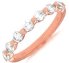 ESTATE .75CT DIAMOND 14KT ROSE GOLD 7 STONE SHARE PRONG WEDDING ANNIVERSARY RING