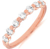 ESTATE .50CT DIAMOND 14KT ROSE GOLD 7 STONE SHARE PRONG WEDDING ANNIVERSARY RING