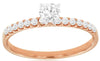 .47CT DIAMOND 14KT ROSE GOLD CLASSIC ROUND 4 PRONG SEMI ETERNITY ENGAGEMENT RING
