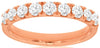 ESTATE 1.0CT DIAMOND 14KT ROSE GOLD 3D 9 STONE ROUND WEDDING ANNIVERSARY RING