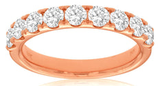 1.20CT DIAMOND 14K ROSE GOLD SHARED PRONG 9 STONE SEMI ETERNITY ANNIVERSARY RING
