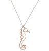 ESTATE .15CT DIAMOND 14KT ROSE GOLD 3D HAPPY SEA HORSE FUN FLOATING PENDANT