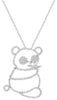ESTATE .80CT DIAMOND 14KT WHITE GOLD 3D HAPPY TEDDY BEAR SNOWMAN FUN PENDANT